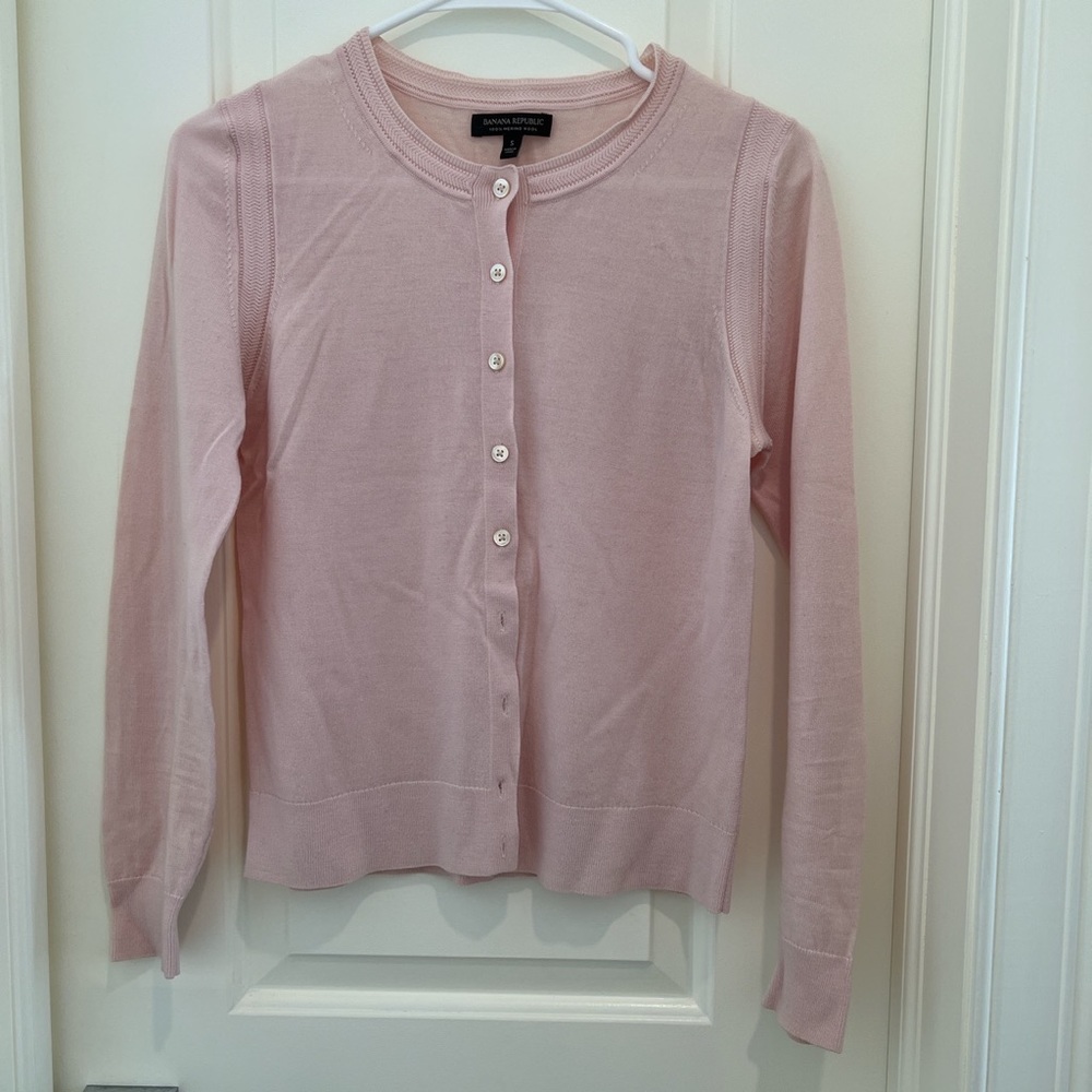 Banana Republic pink wool cardigan